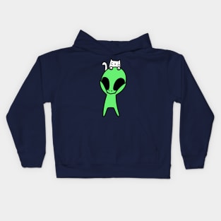 Cat and Alien Kids Hoodie